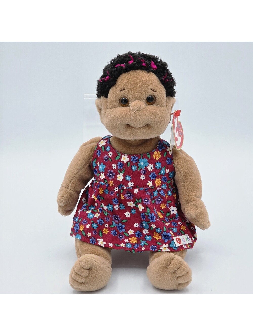 Ty Beanie Kids New Cutie MWMT African American Doll with Flowered Dress 10.5"